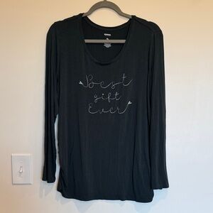 Sonoma Maternity Green Long Sleeve Tee with Playful Print Best Gift Ever Size XL